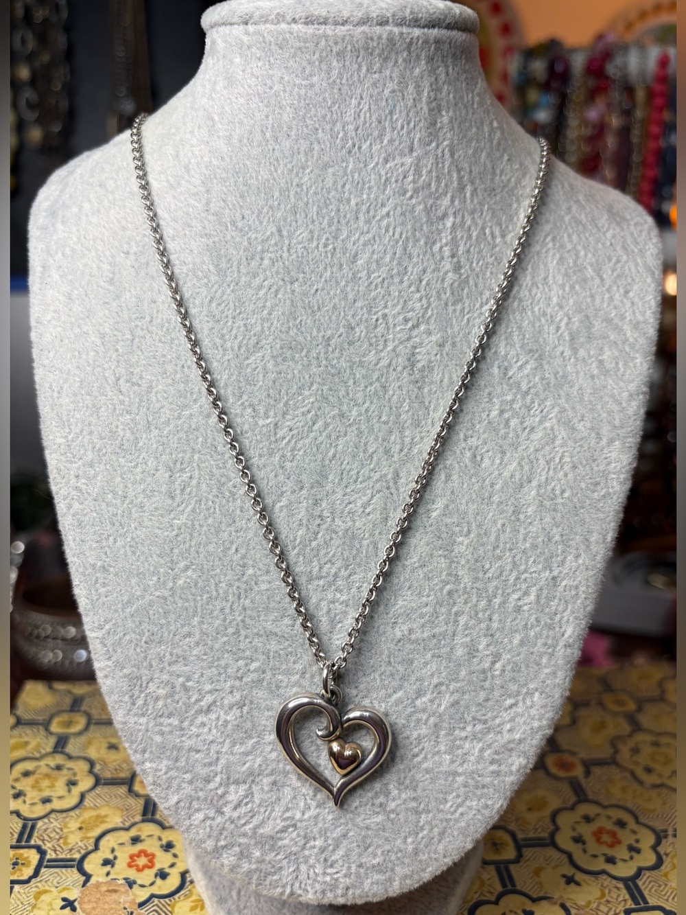 James Avery Joy of My Heart Necklace 14K Gold & 925 Sterling Silver 20" Chain